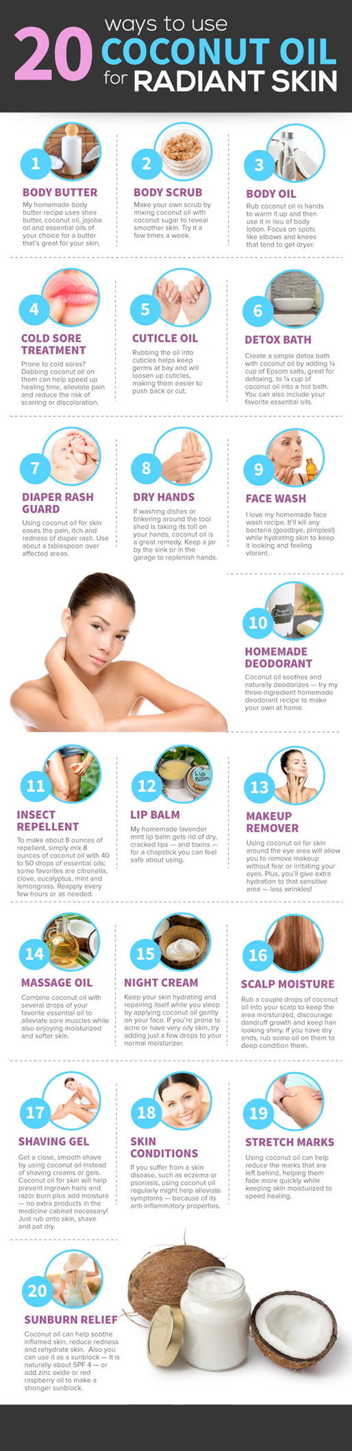 Coconut Oil Skin InfoGraphics